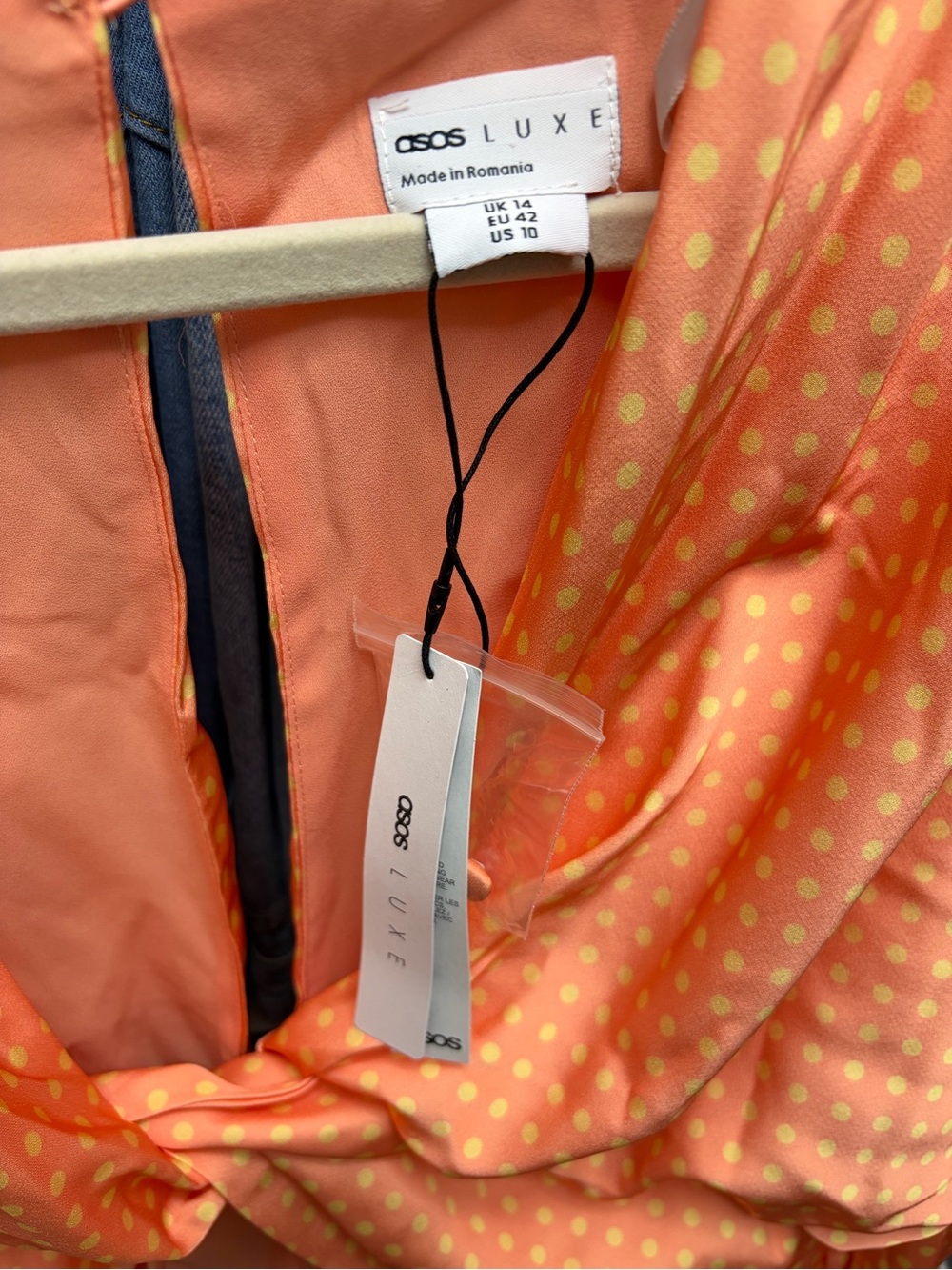 ASOS Peach Twist-Knot Balloon Sleeve Top - Picture 6 of 7